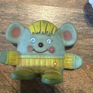 Vintage 2.5” 1960s Blue Tommee Tippee Rare Character Squeak Squeaky B7